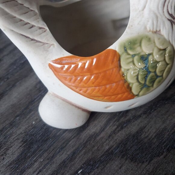 Vintage Pottery Chicken With Chick & Egg Planter 6" Partially Glazing Farmhouse - Picture 6 of 10